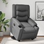 Sillón reclinable elevable eléctrico de cuero sintético gris en Sillones | Comprar online en Foru.es