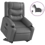 Sillón reclinable elevable eléctrico de cuero sintético gris en Sillones | Comprar online en Foru.es