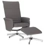 Sillón reclinable con reposapiés cuero sintético gris de , Sillones - Ref: Foro24-356647, Precio: 119,91 €, Descuento: %