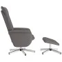 Sillón reclinable con reposapiés cuero sintético gris de , Sillones - Ref: Foro24-356647, Precio: 119,91 €, Descuento: %
