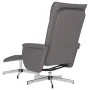 Sillón reclinable con reposapiés cuero sintético gris de , Sillones - Ref: Foro24-356647, Precio: 119,91 €, Descuento: %