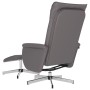 Sillón reclinable con reposapiés cuero sintético gris de , Sillones - Ref: Foro24-356647, Precio: 120,89 €, Descuento: %