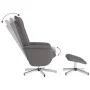 Sillón reclinable con reposapiés cuero sintético gris de , Sillones - Ref: Foro24-356647, Precio: 119,91 €, Descuento: %