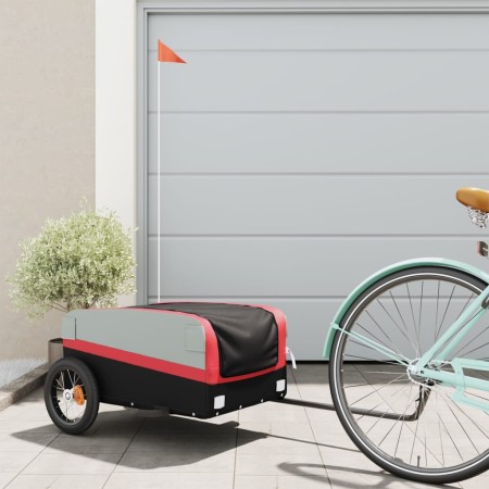Remolque para bicicleta hierro negro y rojo 30 kg de , Remolques para bicicletas - Ref: Foro24-94034, Precio: 86,07 €, Descue...