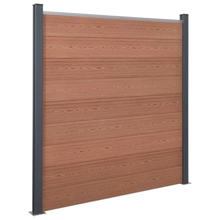 Brown WPC fence panel set 180x186 cm by , fence panels - Ref: Foro24-3211826, Price: 330,40 €, Discount: %