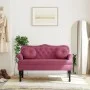 Banco con cojines terciopelo rojo tinto 120,5x65x75 cm de , Bancos - Ref: Foro24-372144, Precio: 199,82 €, Descuento: %