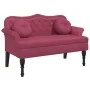 Banco con cojines terciopelo rojo tinto 120,5x65x75 cm de , Bancos - Ref: Foro24-372144, Precio: 199,82 €, Descuento: %