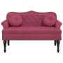 Banco con cojines terciopelo rojo tinto 120,5x65x75 cm de , Bancos - Ref: Foro24-372144, Precio: 212,78 €, Descuento: %