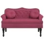 Banco con cojines terciopelo rojo tinto 120,5x65x75 cm de , Bancos - Ref: Foro24-372144, Precio: 199,82 €, Descuento: %