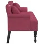 Banco con cojines terciopelo rojo tinto 120,5x65x75 cm de , Bancos - Ref: Foro24-372144, Precio: 199,82 €, Descuento: %