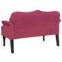 Banco con cojines terciopelo rojo tinto 120,5x65x75 cm de , Bancos - Ref: Foro24-372144, Precio: 212,78 €, Descuento: %