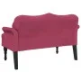Banco con cojines terciopelo rojo tinto 120,5x65x75 cm de , Bancos - Ref: Foro24-372144, Precio: 199,82 €, Descuento: %