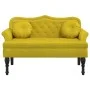 Banco con cojines terciopelo amarillo 120,5x65x75 cm de , Bancos - Ref: Foro24-372146, Precio: 211,34 €, Descuento: %