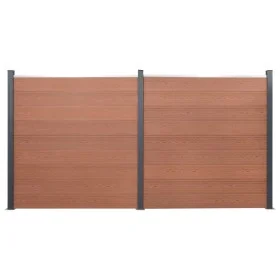 Juego de paneles de valla WPC marrón 353x186 cm de , Paneles de vallas - Ref: Foro24-3211830, Precio: 604,78 €, Descuento: %