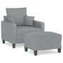 Sessel mit Hocker hellgrauer Stoff 60 cm von , Sofas - Ref: Foro24-3201081, Preis: 198,88 €, Rabatt: %