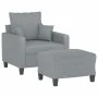 Sessel mit Hocker hellgrauer Stoff 60 cm von , Sofas - Ref: Foro24-3201081, Preis: 198,88 €, Rabatt: %