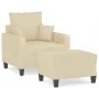 Armchair with stool cream fabric 60 cm by , Sofas - Ref: Foro24-3201083, Price: 190,47 €, Discount: %