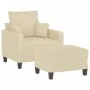 Armchair with stool cream fabric 60 cm by , Sofas - Ref: Foro24-3201083, Price: 190,47 €, Discount: %