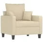 Armchair with stool cream fabric 60 cm by , Sofas - Ref: Foro24-3201083, Price: 190,47 €, Discount: %