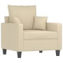 Sillón con taburete tela crema 60 cm de , Sofás - Ref: Foro24-3201083, Precio: 193,56 €, Descuento: %