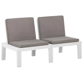 Banco de jardín con cojines plástico blanco de , Bancos de jardín - Ref: Foro24-315848, Precio: 118,13 €, Descuento: %
