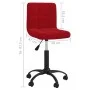 Silla de oficina giratoria de terciopelo rojo tinto de , Sillas de oficina - Ref: Foro24-334362, Precio: 75,08 €, Descuento: %