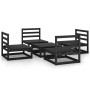 Juego de muebles de jardín 5 pzas y cojines negro madera pino de , Conjuntos de jardín - Ref: Foro24-3075268, Precio: 310,32 ...