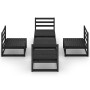 Juego de muebles de jardín 5 pzas y cojines negro madera pino de , Conjuntos de jardín - Ref: Foro24-3075268, Precio: 310,32 ...