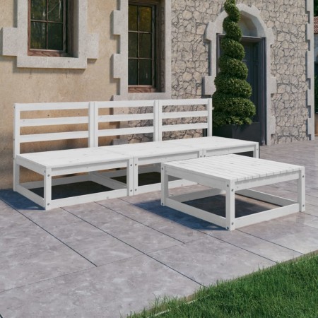 Set de salón de jardín de 4 pzas blanco madera maciza de pino de , Conjuntos de jardín - Ref: Foro24-3075305, Precio: 211,74 ...