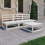 Set de salón de jardín de 4 pzas blanco madera maciza de pino de , Conjuntos de jardín - Ref: Foro24-3075305, Precio: 211,74 ...