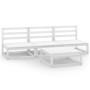 Set de salón de jardín de 4 pzas blanco madera maciza de pino de , Conjuntos de jardín - Ref: Foro24-3075305, Precio: 211,74 ...