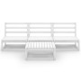 Set de salón de jardín de 4 pzas blanco madera maciza de pino de , Conjuntos de jardín - Ref: Foro24-3075305, Precio: 211,74 ...