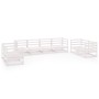 Set de salón de jardín de 8 piezas blanco madera maciza de pino de , Conjuntos de jardín - Ref: Foro24-3075460, Precio: 504,9...