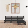Juego de muebles de jardín 4 piezas negro madera maciza de pino de , Conjuntos de jardín - Ref: Foro24-3075488, Precio: 284,0...