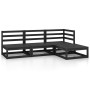 Juego de muebles de jardín 4 piezas negro madera maciza de pino de , Conjuntos de jardín - Ref: Foro24-3075488, Precio: 284,0...