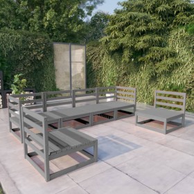 Muebles de jardín 6 piezas gris madera de pino maciza de , Conjuntos de jardín - Ref: Foro24-3075401, Precio: 434,41 €, Descu...
