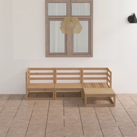 Muebles de jardín 4 piezas marrón miel madera maciza de pino de , Conjuntos de jardín - Ref: Foro24-3075527, Precio: 285,34 €...