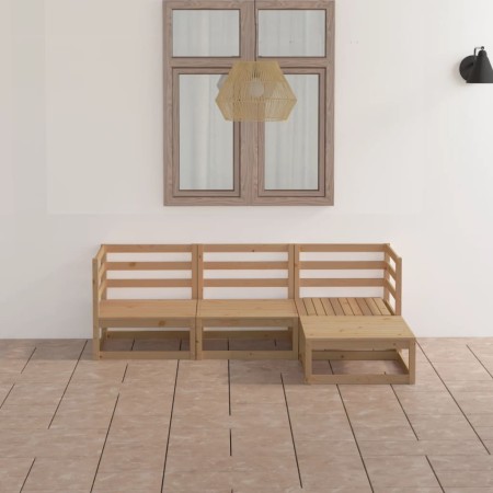 Muebles de jardín 4 piezas marrón miel madera maciza de pino de , Conjuntos de jardín - Ref: Foro24-3075527, Precio: 285,34 €...