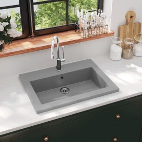 Lavabo de granito gris 600x450x120 mm de vidaXL, Lavabos - Ref: Foro24-142963, Precio: 130,44 €, Descuento: %