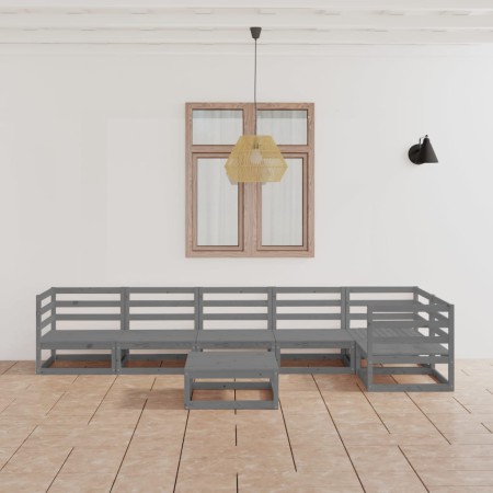 Muebles de jardín 7 piezas gris madera de pino maciza de , Conjuntos de jardín - Ref: Foro24-3075571, Precio: 399,01 €, Descu...