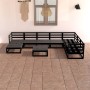 Juego de muebles de jardín 8 pzas y cojines negro madera pino de , Conjuntos de jardín - Ref: Foro24-3075713, Precio: 573,02 ...