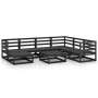 Juego de muebles de jardín 8 pzas y cojines negro madera pino de , Conjuntos de jardín - Ref: Foro24-3075713, Precio: 573,02 ...
