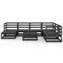 Juego de muebles de jardín 8 pzas y cojines negro madera pino de , Conjuntos de jardín - Ref: Foro24-3075713, Precio: 573,02 ...