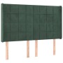 Cabecero con orejas de terciopelo verde oscuro 147x16x118/128cm de , Cabeceros y pies de cama - Ref: Foro24-3119631, Precio: ...