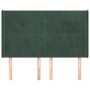 Cabecero con orejas de terciopelo verde oscuro 147x16x118/128cm de , Cabeceros y pies de cama - Ref: Foro24-3119631, Precio: ...