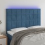Cabecero con luces LED terciopelo azul oscuro 144x5x118/128 cm de , Cabeceros y pies de cama - Ref: Foro24-3122476, Precio: 8...