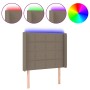 Cabecero con LED de tela gris taupe 93x16x118/128 cm de , Cabeceros y pies de cama - Ref: Foro24-3124034, Precio: 76,46 €, De...