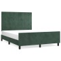 Estructura cama con cabecero terciopelo verde oscuro 140x200 cm de , Camas y somieres - Ref: Foro24-3125760, Precio: 207,41 €...