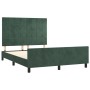 Estructura cama con cabecero terciopelo verde oscuro 140x200 cm de , Camas y somieres - Ref: Foro24-3125760, Precio: 207,41 €...