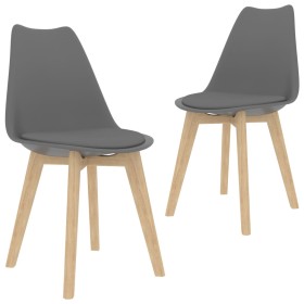 Sillas de comedor 2 unidades plástico gris de vidaXL, Sillas de comedor - Ref: Foro24-244785, Precio: 136,31 €, Descuento: %